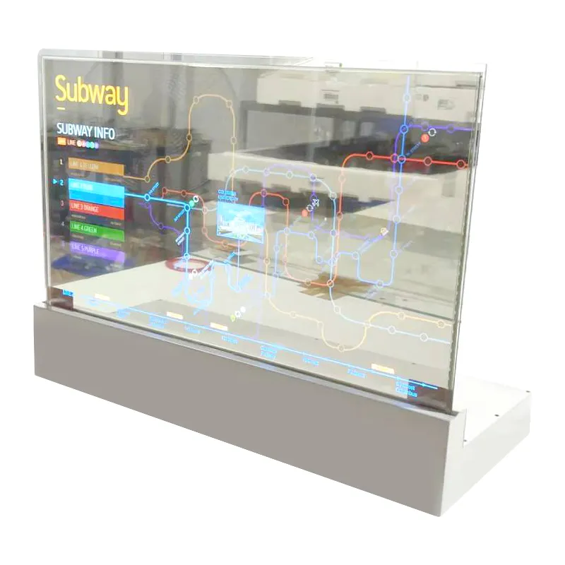 Pantalla Oled de señalización digital transparente de 30 pulgadas, pantalla táctil de alta definición de 2K para escritorio, Oled transparente ultrafino