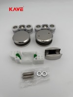 Système de quincaillerie pour porte coulissante en aluminium, porte de douche coulissante en verre, système de fixation coulissante, quincaillerie pour porte de douche sans cadre en verre