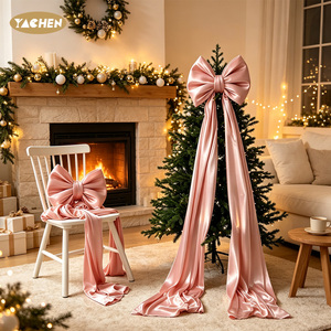 YACHEN Grand nœud en velours pour sommet de sapin de <span class=keywords><strong>Noël</strong></span>, décoration de fête de mariage, guirlande en satin, ornement suspendu pour <span class=keywords><strong>Noël</strong></span> et la maison - Product Image 1