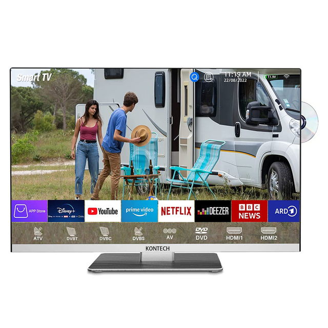 18-32 Inch Mobile Campe DC 12V RV TV with DVD Android Television 4k LCD Smart Android TV for Campervan Motorhome