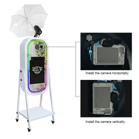 Cabina de Fotos Portátil con Pantalla Táctil LCD de 21.5 Pulgadas, Fácil de Instalar, para Selfies, con Cámara SLR, Bluetooth/Wi-Fi, Software Gratuito, para 1-10 Personas, 2026