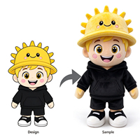 Porte-clés personnalisé en peluche de 20 cm en coton doux, personnage de dessin animé, broderie, jouet en peluche pour porte-clés, souvenir, cadeau