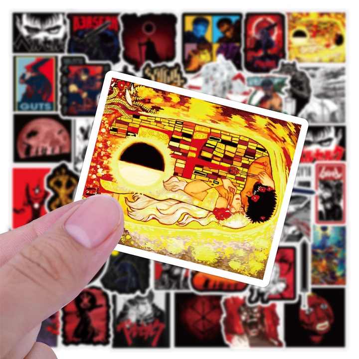 50 Pcs/bag Game Anime Baserk Stickers for Laptop Guitar Waterproof ...