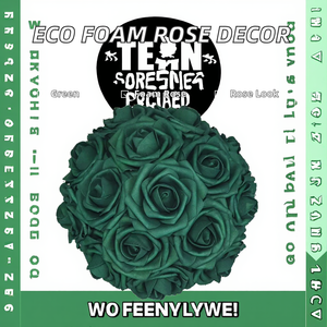 Lot de roses artificielles en mousse PE vert émeraude foncé de haute qualité avec <span class=keywords><strong>tige</strong></span> pour bouquets DIY, centres de table et boules de baisers pour la Journée de la Terre - Product Image 2