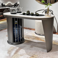 Mesa de Centro Moderna de Estilo Simple y Lujoso con Superficie de Piedra para Balcón, Hogar u Oficina