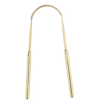 Raspador de lengua de rosa de acero inoxidable y cobre, producto de higiene bucal multiusos para eliminar el mal aliento y el cuidado bucal