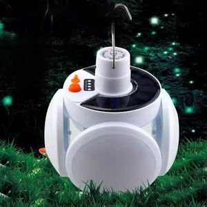 Ampoule à LED à double charge à énergie solaire pour le football, matériau ABS PC, illuminé à <span class=keywords><strong>cinq</strong></span> côtés, randonnée en plein air, camping et jardin. - Product Image 1