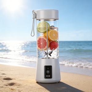 เครื่องปั่นพกพาแบบ USB ความจุแบตเตอรี่ 2000mAh ความจุ 400 มล. ทนทาน ปลอดสาร BPA เกรดสำหรับอาหาร บดน้ำแข็งได้ ป้องกันการรั่วซึม ใช้พลังงานจากแบตเตอรี่ เหมาะสำหรับใช้ในรถยนต์และกลางแจ้ง - Product Image 2