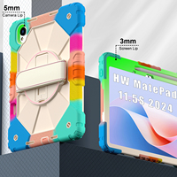 Étui de protection pour Huawei MatePad 11.5s 2024 2025 avec support rotatif à 360°, dragonne, bandoulière, porte-stylet, bicolore OEM ODM
