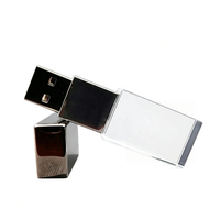 Flashdisk USB Kristal Logam 3D Laser Logo Kustom Grosir 4GB 8GB 16GB 32GB 64GB 128GB USB 3.0 Memory Stick Hadiah Promosi