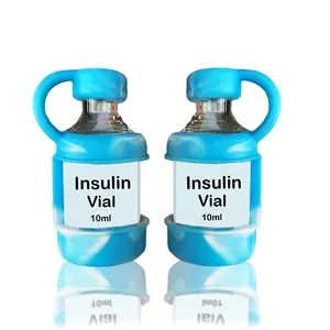 4ALLFAMILY 인슐린 바이알 프로텍터 아이 성인 개 보호 케이스 인슐린 작은 바이알 병 용기 슬리브 홀더 당뇨병