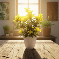 Fleur artificielle de volubilis en pot en plastique, en polyester, faite à la main, écologique, pour la maison, les anniversaires et l'aménagement paysager