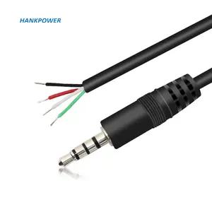 Customize 4 Pole 3.5mm Jacks Male Stereo AUX Audio Extension Cable