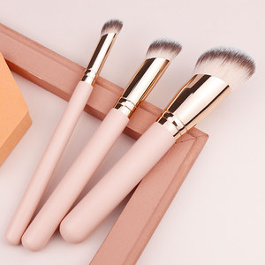 Pinceaux de maquillage professionnels de luxe roses, synthétiques, durables, de qualité OEM, pour fond de teint et <span class=keywords><strong>correcteur</strong></span>, vente en gros, marque privée - Product Image 1