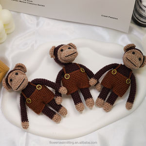 ตุ๊กตาผ้าถักลายลิง Pipi รูปสัตว์น่ารักทำจากผ้าฝ้ายนุ่มมากของขวัญสำหรับทุกวัย - Product Image 4