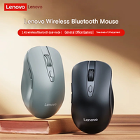 Ratón Inalámbrico LENOVO 2.4G de Modo Dual, Diseño Ergonómico Curvo, Ajuste de DPI Multivelocidad, Recargable, RGB para Juegos