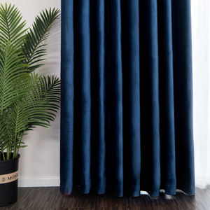 Rideau de scène occultant de luxe personnalisé en velours à œillets, rideau occultant pour salon, rideau ondulé en polyester/coton WDCC - Product Image 4