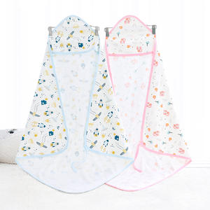 Nouveau coton respirant polyester doux bébé mousseline couvertures bébé serviette à capuche pour bébé enfants tout-petits - Product Image 5