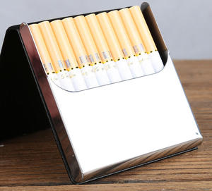 Nouvel étui à cigarettes <span class=keywords><strong>en</strong></span> <span class=keywords><strong>cuir</strong></span> <span class=keywords><strong>de</strong></span> luxe avec logo personnalisé, boîte métallique <span class=keywords><strong>pour</strong></span> 10 cigarettes, étui <span class=keywords><strong>de</strong></span> rangement <span class=keywords><strong>pour</strong></span> produits du tabac, étui à cigarettes <span class=keywords><strong>en</strong></span> métal - Product Image 6