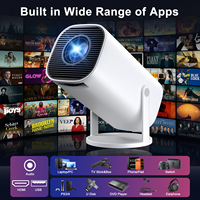 Mini projecteur avec WiFi 6 et BT 5.4, projecteur portable, correction automatique de la distorsion trapézoïdale verticale à 180° ° Projecteur intelligent rotatif pour la maison et l'extérieur