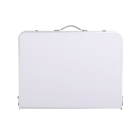 Table pliable réglable en hauteur, ultralégère, blanche, pour activités de plein air, camping, pique-nique, plage, etc.