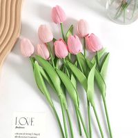 Fleurs artificielles en tulipes au toucher réaliste en PU - Bouquet - Convient pour la maison, le bureau, la décoration de mariage et la décoration intérieure