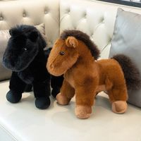 Année transfrontalière du cheval mascotte Super douce en peluche petite poupée de cheval marron avec doublure en maille cadeau d'animal en peluche pour enfants