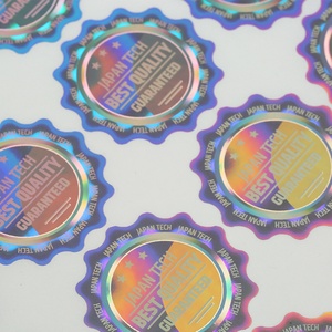 Autocollant holographique couleur arc-en-ciel avec impression de logo personnalisé, étiquette holographique brillante autocollante en rouleau - Product Image 4