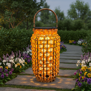 Venta al por mayor decorativa de <span class=keywords><strong>China</strong></span> luces de colores solares jardín al aire libre fiesta en casa decorativa precio competitivo farolillos solares de ratán - Product Image 5