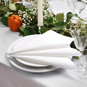 Serviettes en papier blanc jetables de qualité supérieure, 50 pièces, 16x16 pouces, serviettes de mariage en lin pour dîner Airlaid Design - Product Image 5