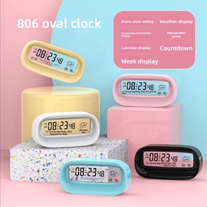 Reloj Despertador YAOQIU para Estudiantes, Pantalla <span class=keywords><strong>Transparente</strong></span> con Indicador del Clima que Brilla en la Oscuridad, Reloj Digital de Escritorio, Despertador Ultra Fuerte, Funciona con Batería - Product Image 1