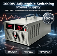 Alimentation électrique industrielle réglable 3000W 0-110V 0-120A, alimentation CC avec affichage numérique pour les systèmes de télécommunications