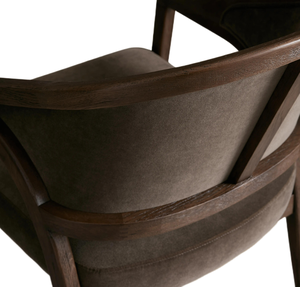 <span class=keywords><strong>Sedia</strong></span> da Pranzo Moderna in Legno Massello con Schienale Imbottito e Braccioli in Tessuto - Product Image 5