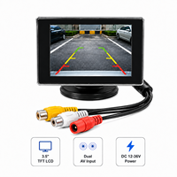 Monitor TFT RGB de 3.5 Pulgadas para Auto con Resolución de 480x272 - Cámara de Reversa Portátil para Tablero y Entrada AV Bidireccional para Vehículo/Camioneta/SUV