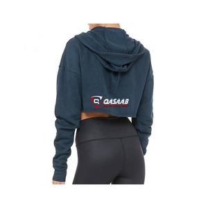 Sudadera Corta y Sexy para Mujer, de Algodón, con Cierre Completo y Cordones, Manga Larga, Estilo Informal - Product Image 2