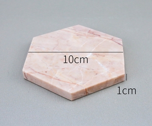 UnionStone Hexagon Stone Coaster Set Natural Marble Non-Slip <b>Mats</b> Modern Design for Table Decoration - Product Image 6