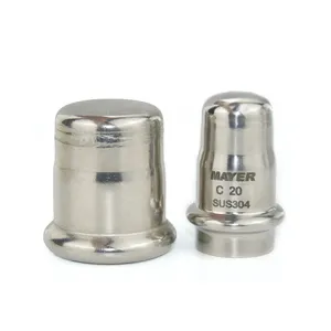 15-108mm End Cap Press Fit Fittings Pipe Equal Diameter Stainless Steel 304 316