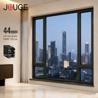 Fenêtre à battant et à bascule en aluminium de qualité architecturale JOUGE Venice 95c 9 nervures de renforcement pour une stabilité ultime, idéale pour les applications commerciales