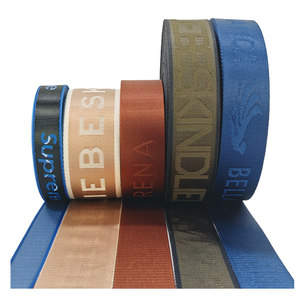 Logo tên thương hiệu Jacquard overlock Nylon Polyester vải cho Túi dây đeo nhà dệt - Product Image 1