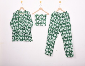 Ensembles de pyjamas en coton premium 2026 imprimés à la main, respirants, pour l'été, à prix de gros - Product Image 1