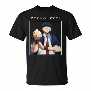 Camiseta de Anime Mash Burnedead para Hombre, Negra, de Algodón, con Diseño Gráfico de Personajes de Manga - Product Image 2