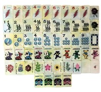 Jeu de tuiles de mahjong américain en acrylique gravé motif Ours Perlé, durable, pour quatre joueurs, jeu de table