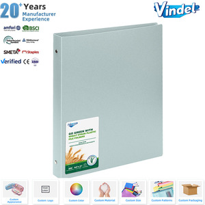 Classeur en plastique A5 en gros, classeur à 3 anneaux en paille de blé, en cuir PU, en carton, avec pinces métalliques, classeur en PP PVC pour l'école - Product Image 1
