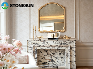 StoneSun Maßgefertigte Moderne Freistehende Marmor-Kaminverkleidung für den Innenbereich in Hotels, Villen und Apartments - Product Image 3