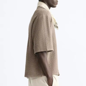 Di alta qualità da <span class=keywords><strong>uomo</strong></span> estate Cardigan manica corta ODM/OEM maglia sottile traspirante maglione primaverile per Polo con maglia a maglia Desi - Product Image 3