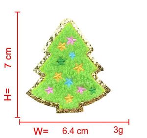 แพทช์ปักลายต้นคริสต์มาสขอบกลิตเตอร์แบบรีดติด  คอลเลคชั่นขนาดใหญ่ - Product Image 4