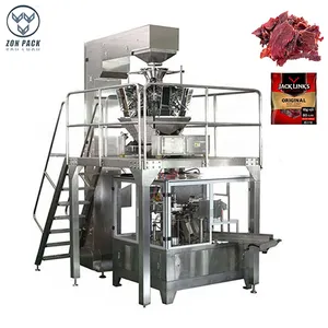 Automatische 70g Standup Beutel Biltong Mehrkopf waage Verpackungs maschine mit Stickstoff