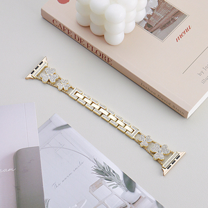 Correa de Reloj Upro de Lujo con Diamantes para Apple Watch, Banda de 38/40/41/42/44/45/49 mm, Brazalete de Metal Clover, Clásica y Moderna para Mujer - Product Image 2