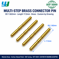 Connecteur à broches de contact multi-étages en laiton, borne conductrice, broche d'axe étagée usinée CNC de précision, dessin personnalisé OEM