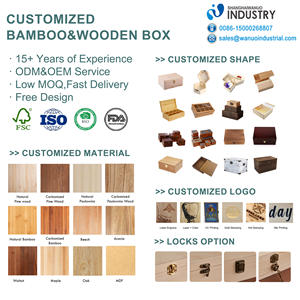 WanuoCraft Vintage el yapımı zanaat ahşap hatıra kutusu menteşeli kapaklı dekoratif ambalaj kutuları - Product Image 6